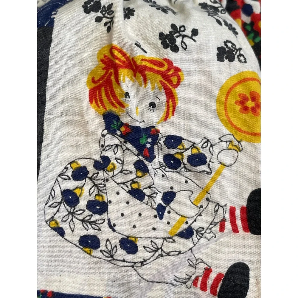Vintage Peaches Cream Patchwork Doll Dress and Cream Pinafore Apron Set Kids‎
